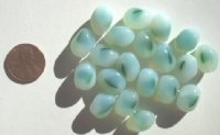 20 15x10mm Two Tone Opal White & Green Nuggets